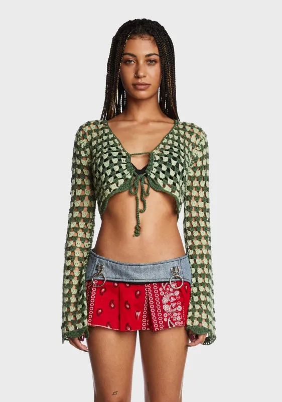 Music Lovers Unite Crochet Top sold by Dolls Kill