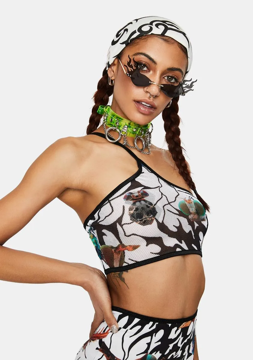 Mesh One Shoulder Crop Top sold by Dolls Kill product image thumbnail 2