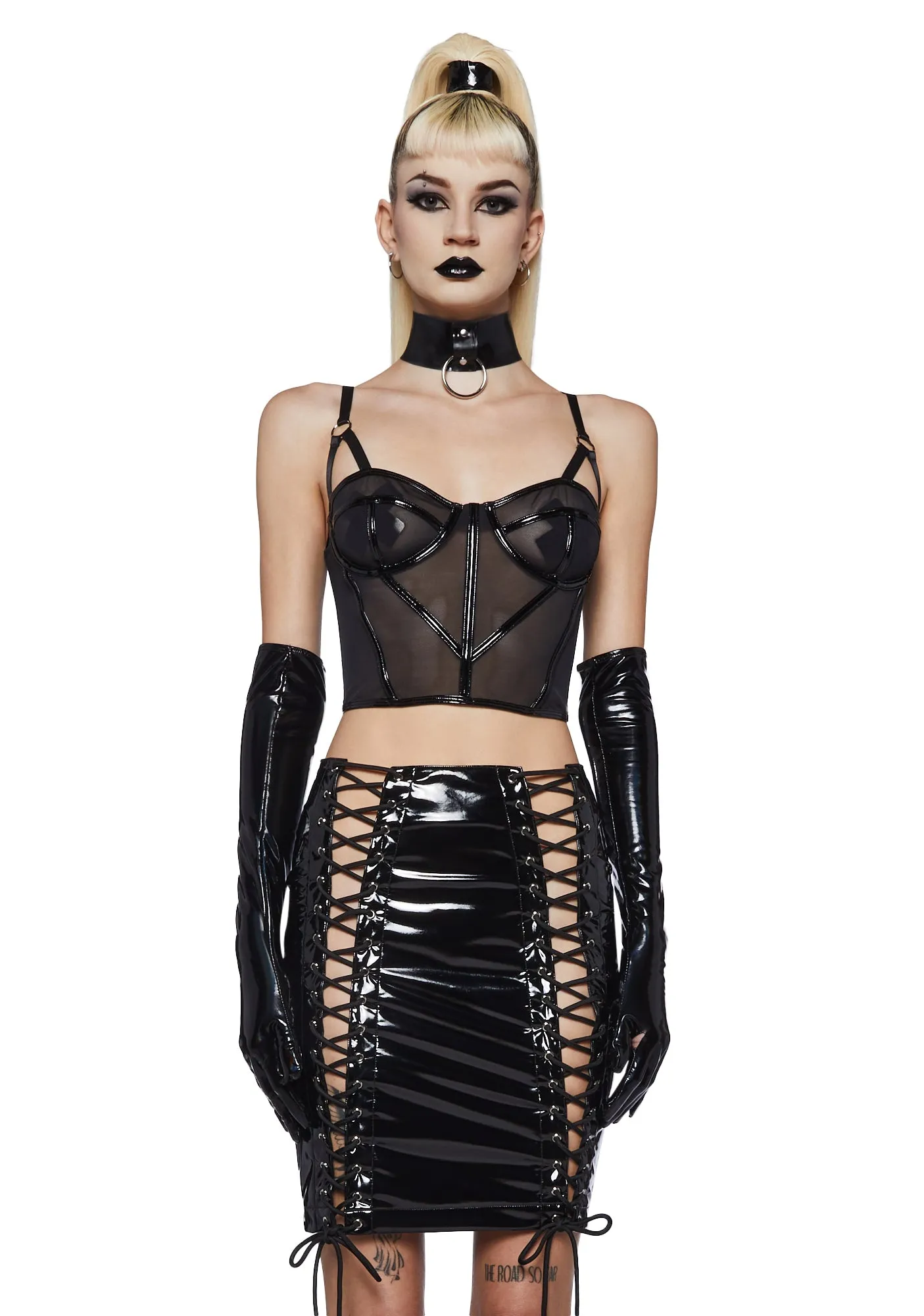Daring Desires Mesh Corset Top sold by Dolls Kill