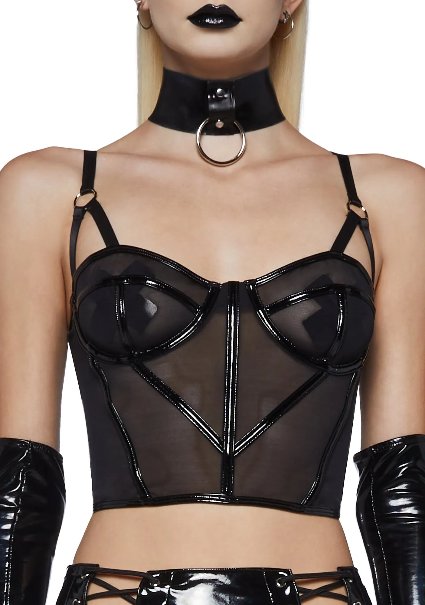 Daring Desires Mesh Corset Top sold by Dolls Kill product image thumbnail 5