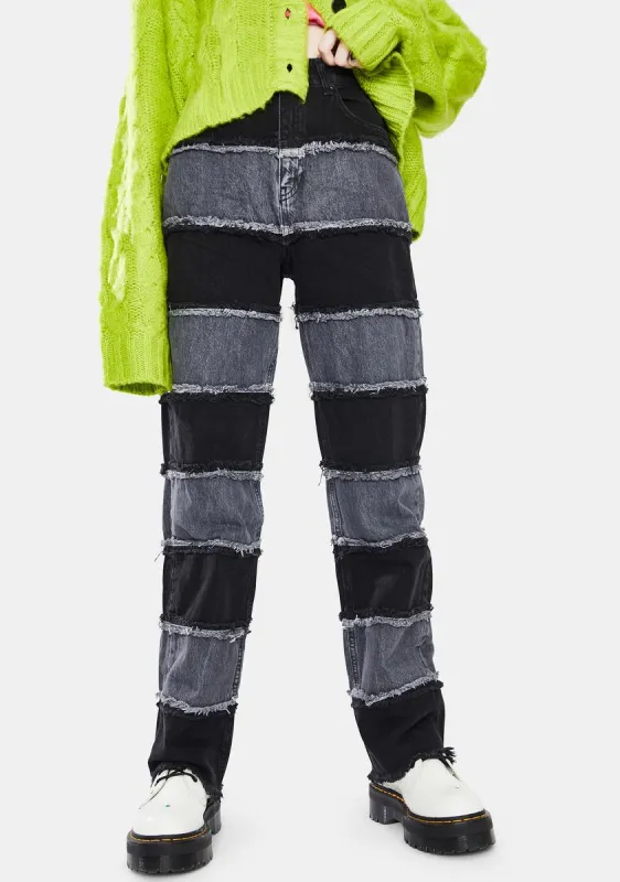 Charcoal Shredder Wide Leg Jeans sold by Dolls Kill