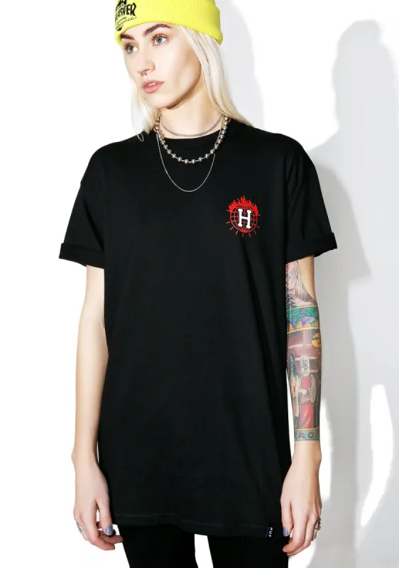 X Thrasher Tour De Stoops Black Tee sold by Dolls Kill