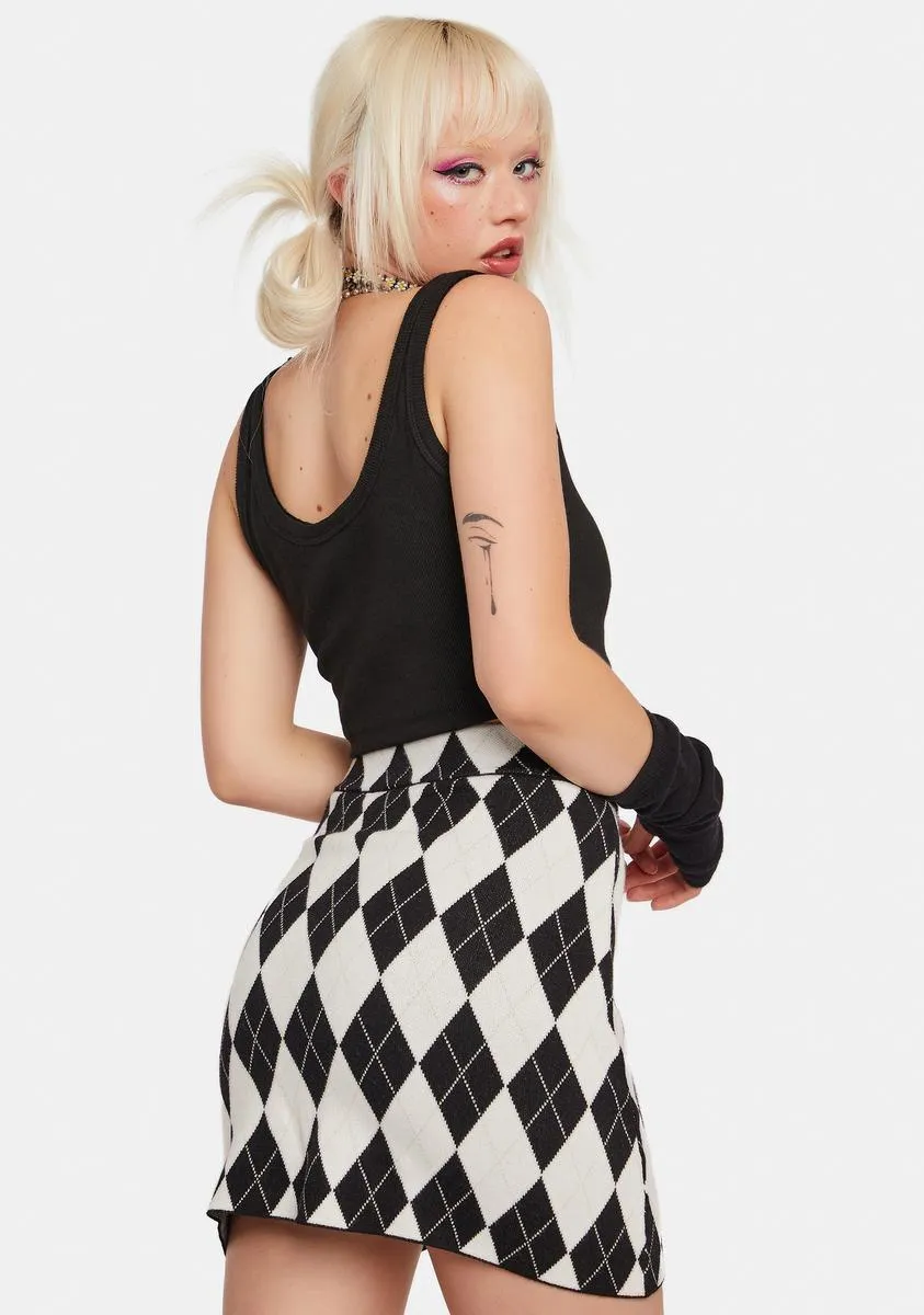 Dark Sleek Stunt Argyle Mini Skirt sold by Dolls Kill product image thumbnail 4