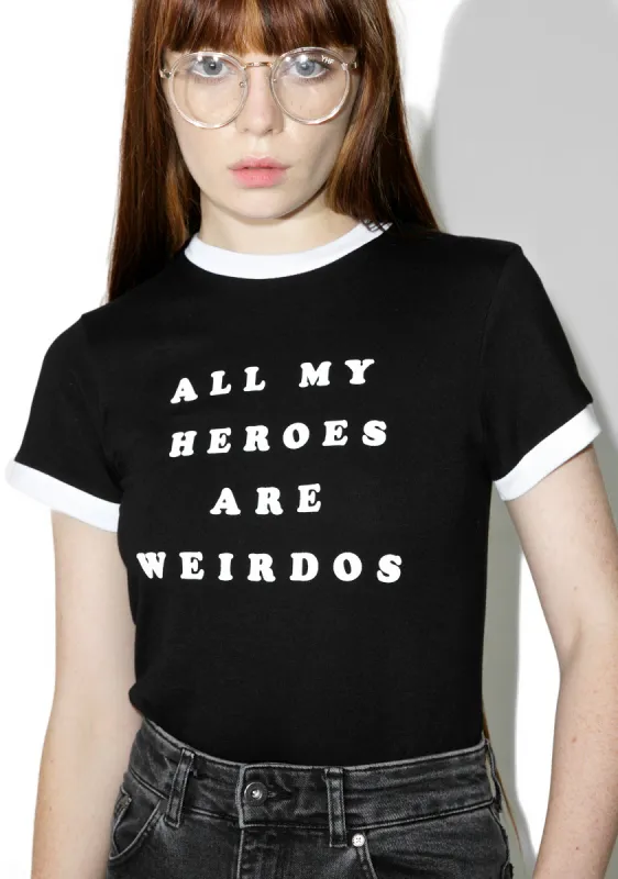 My Heroes Are Weirdos Tee sold by Dolls Kill