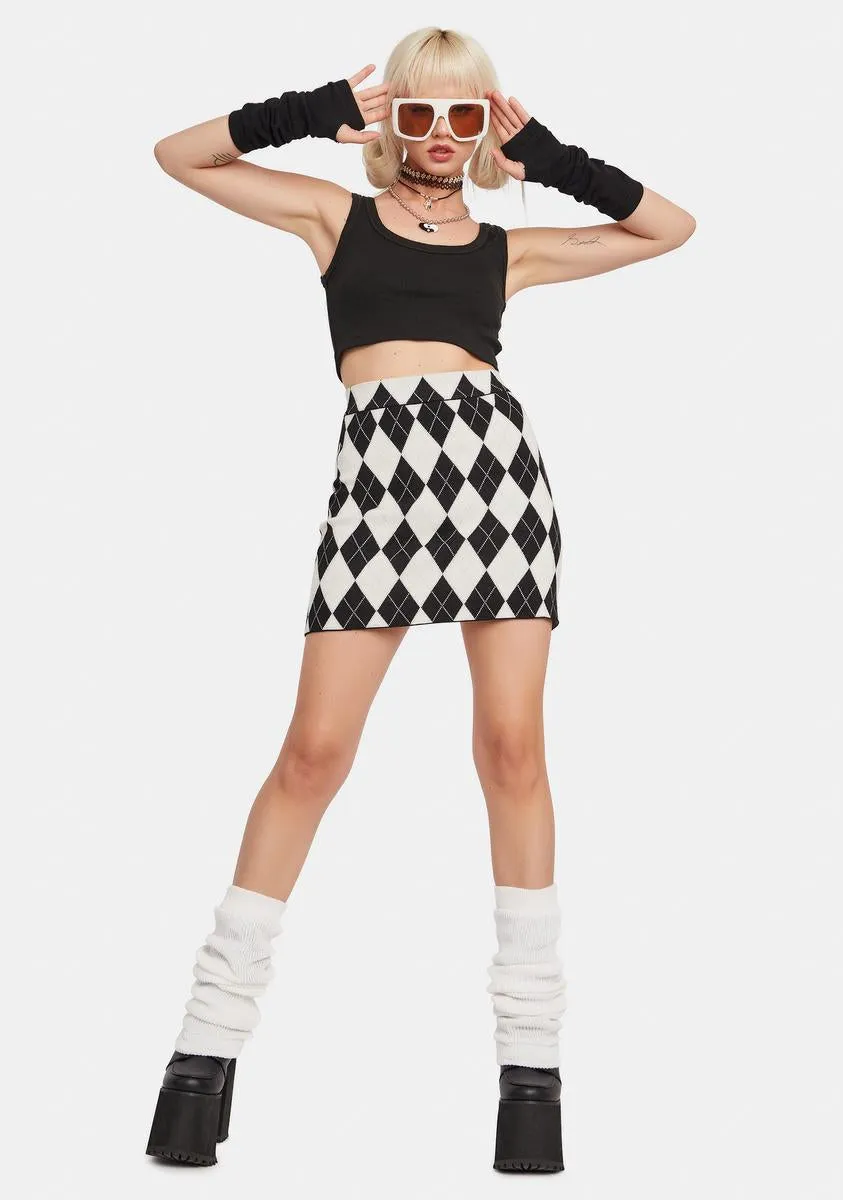 Dark Sleek Stunt Argyle Mini Skirt sold by Dolls Kill product image thumbnail 3