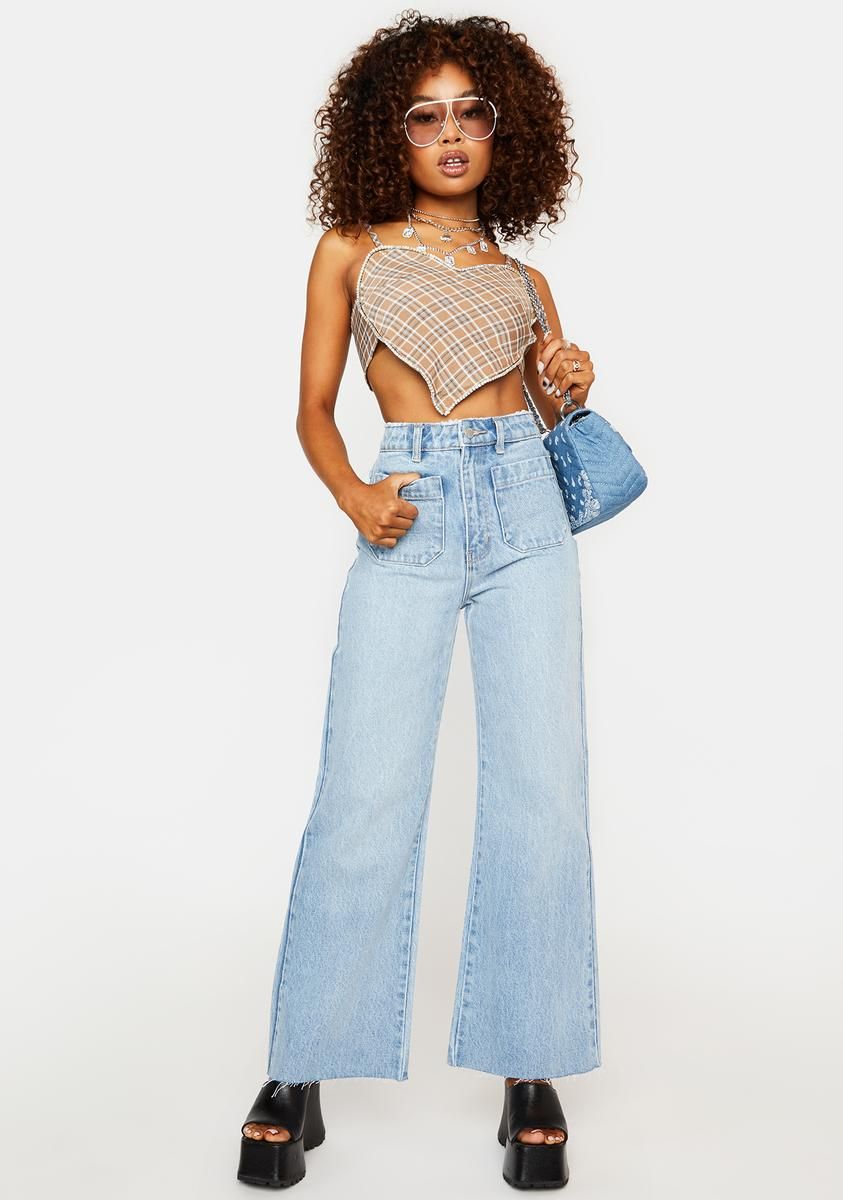 Paris Blue Sailor Long Wide Leg Jeans sold by Dolls Kill product image thumbnail 3