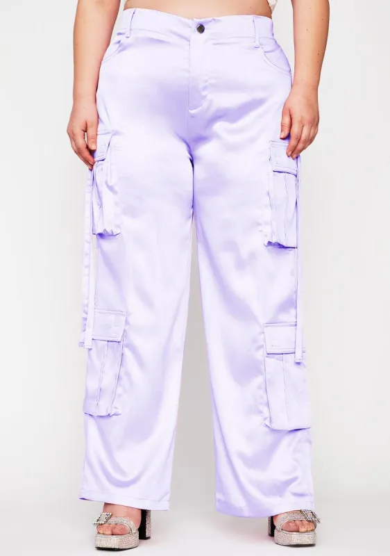 Lavender Totally Candy Crushed Cargo Pants sold by Dolls Kill