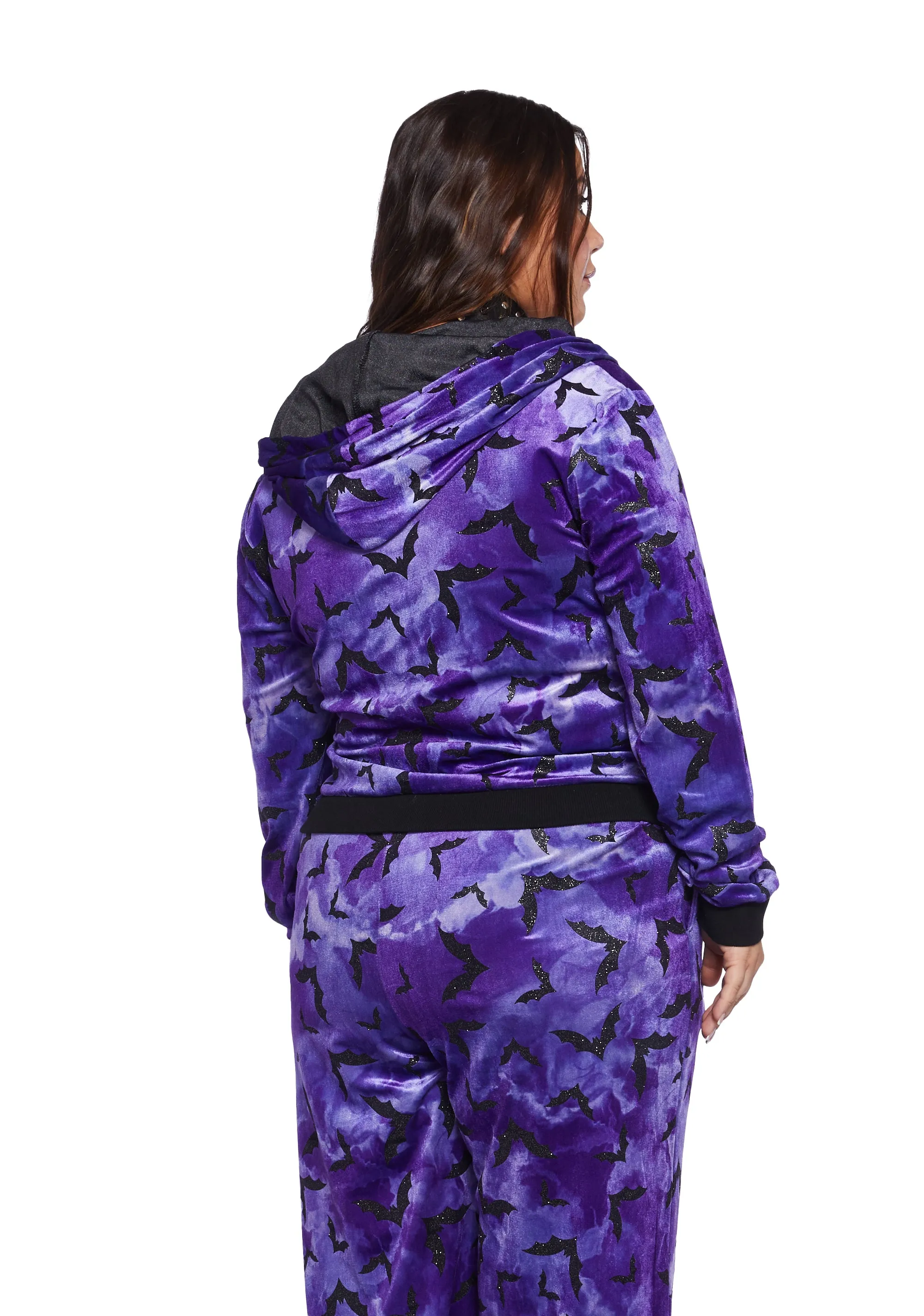 Plus Bat Behavior Cropped Hoodie - Purple sold by Dolls Kill product image thumbnail 2