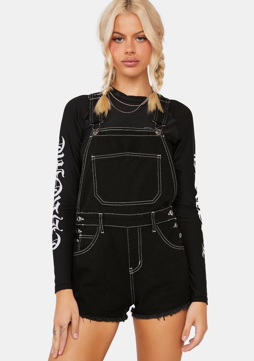 Dungaree Denim Romper sold by Dolls Kill