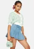 Posh Attitude Gingham Fuzzy Cardigan sold by Dolls Kill