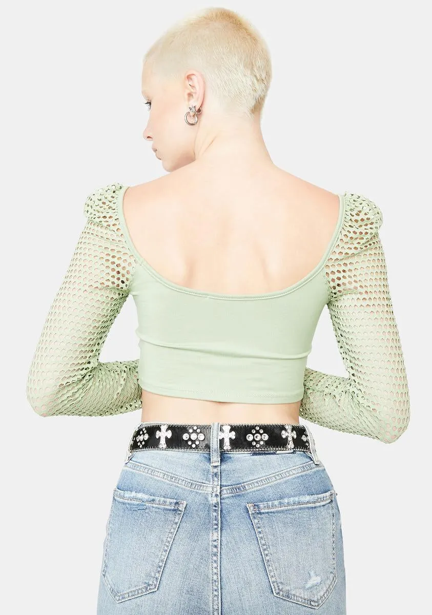 Not Amused Long Sleeve Crop Top sold by Dolls Kill product image thumbnail 4