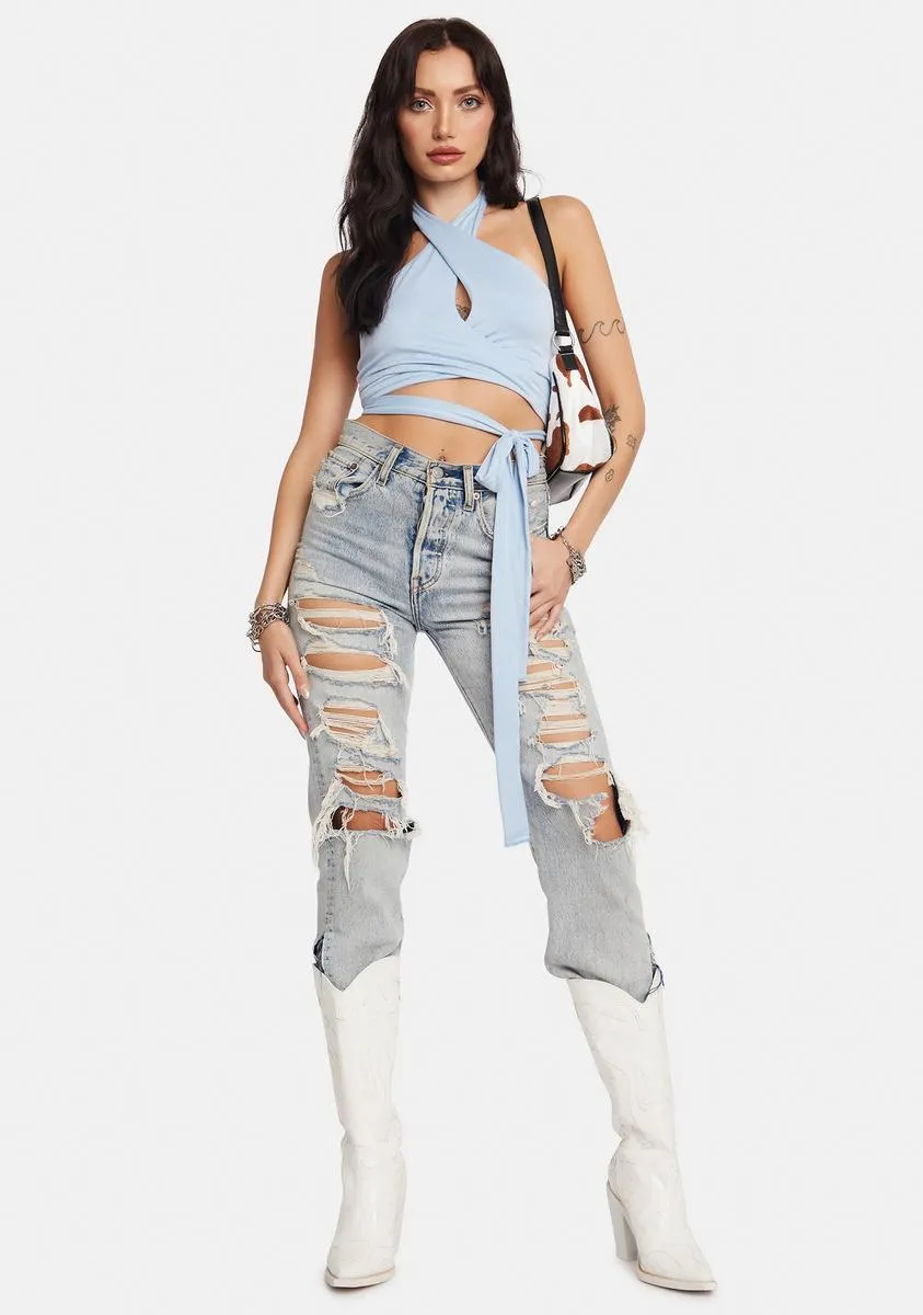 Relaxed State Cross Front Crop Top sold by Dolls Kill product image thumbnail 3