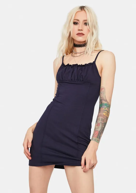 Navy It Girl Ponte Mini Dress sold by Dolls Kill