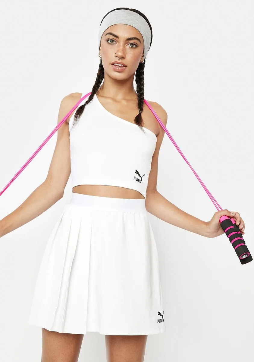 White Classics Asymmetrical Mini Skirt sold by Dolls Kill product image thumbnail 2