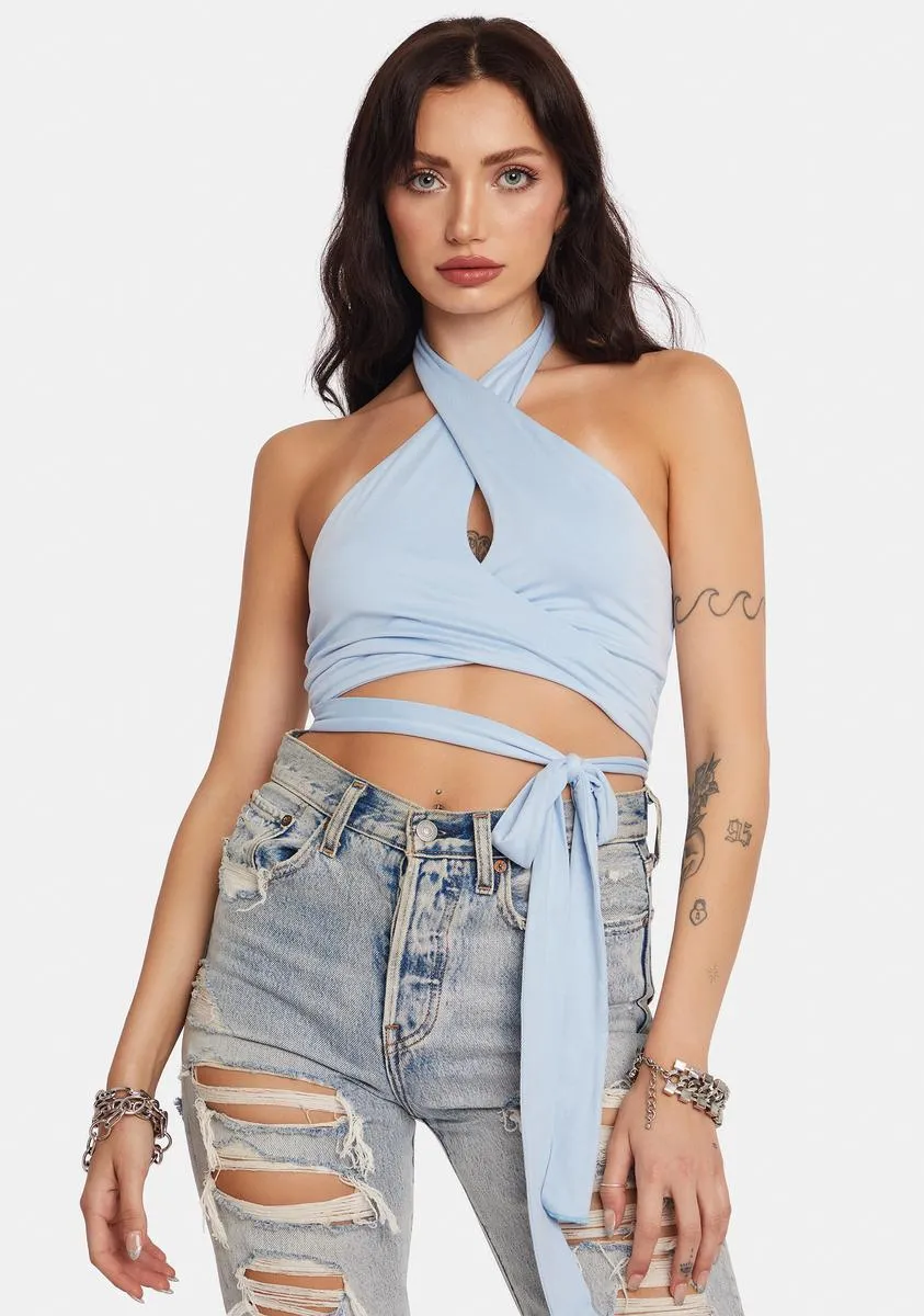 Relaxed State Cross Front Crop Top sold by Dolls Kill