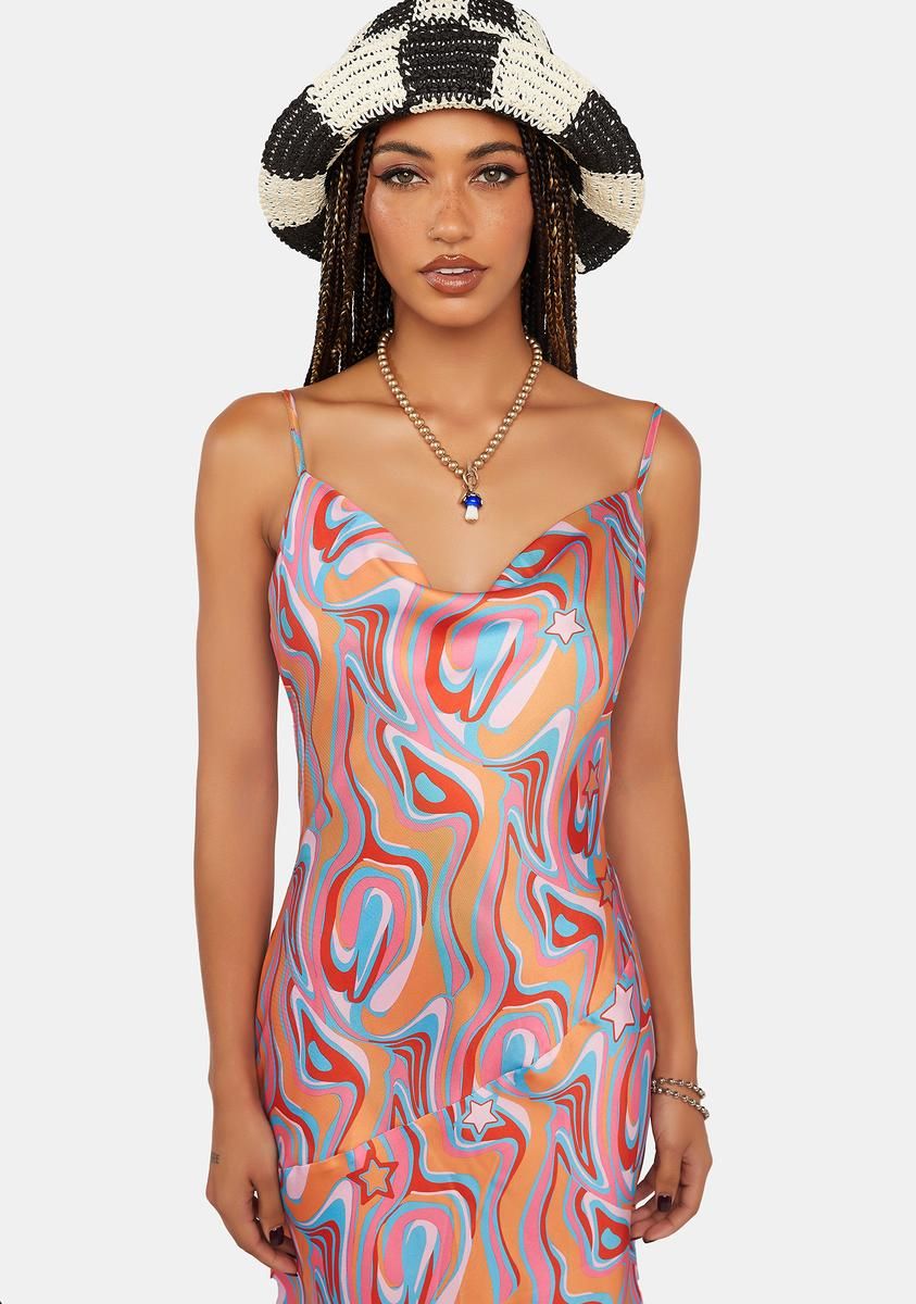 Swirl Print Bias Cut Midi Slip Dress sold by Dolls Kill product image thumbnail 2