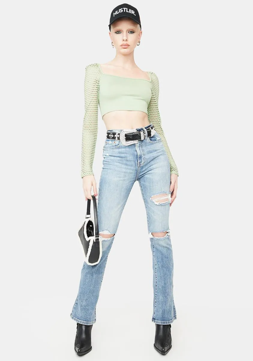 Not Amused Long Sleeve Crop Top sold by Dolls Kill product image thumbnail 3