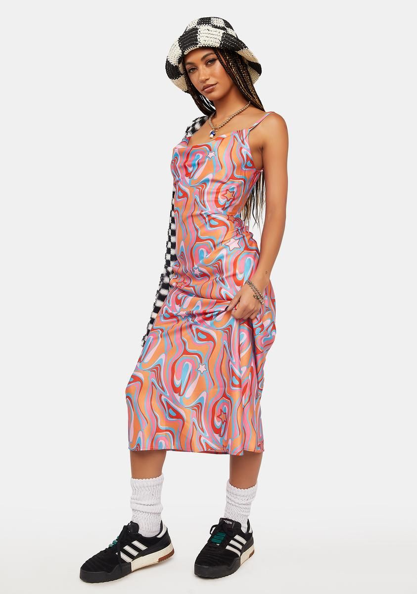 Swirl Print Bias Cut Midi Slip Dress sold by Dolls Kill product image thumbnail 3