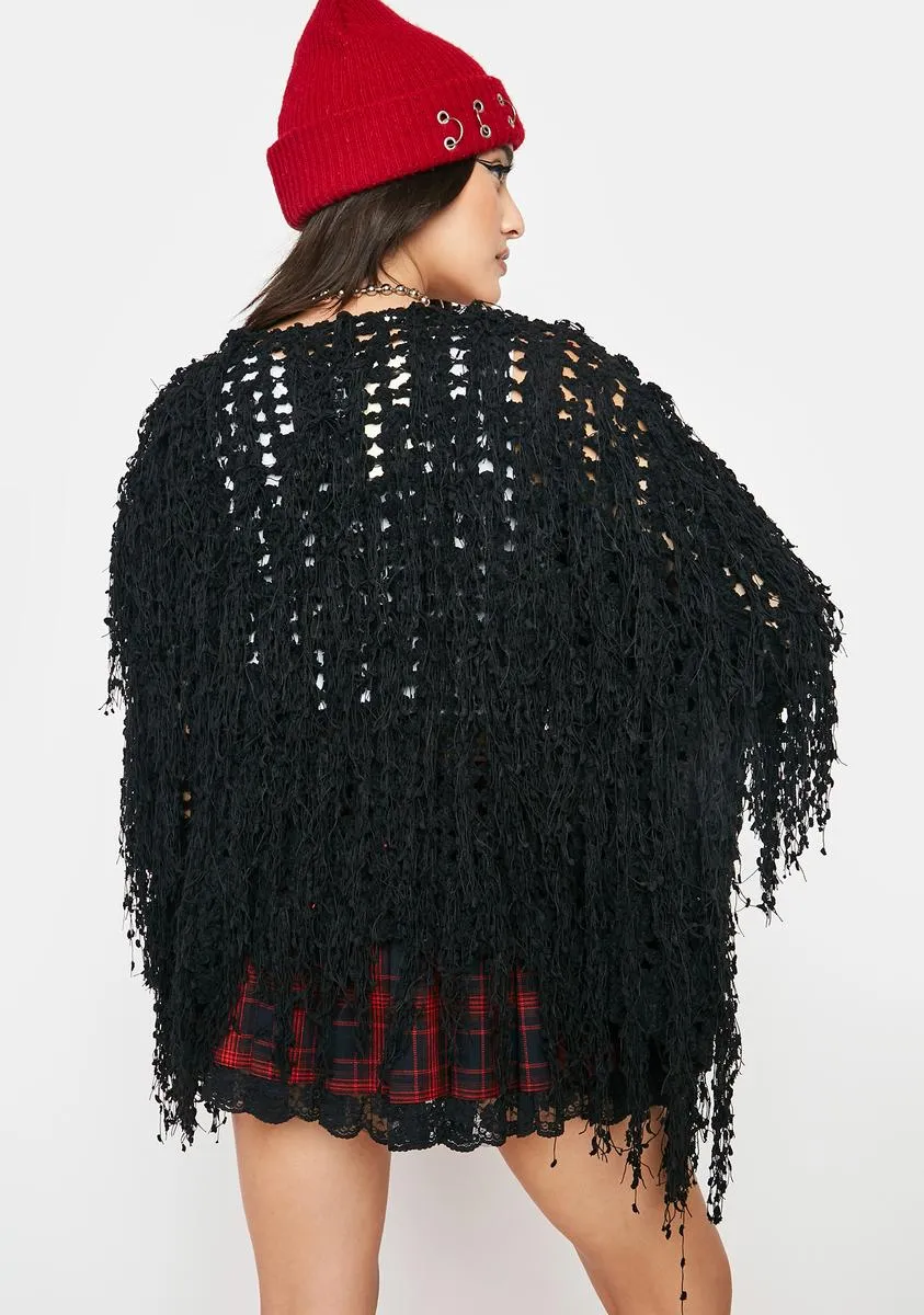 Noir Acknowledge It Crochet Cardigan sold by Dolls Kill product image thumbnail 4