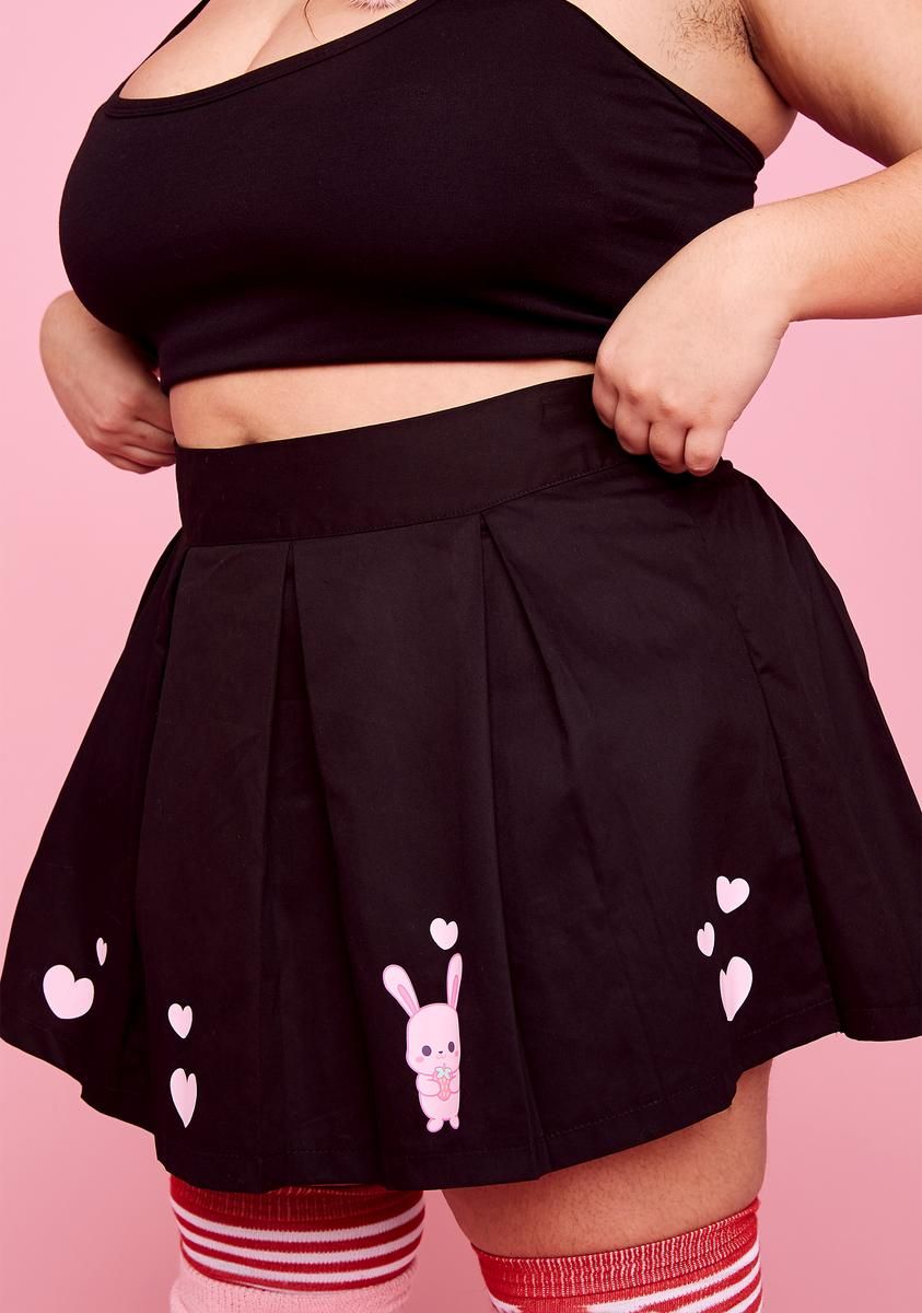 Plus Bursting With Love Pleated Skirt sold by Dolls Kill