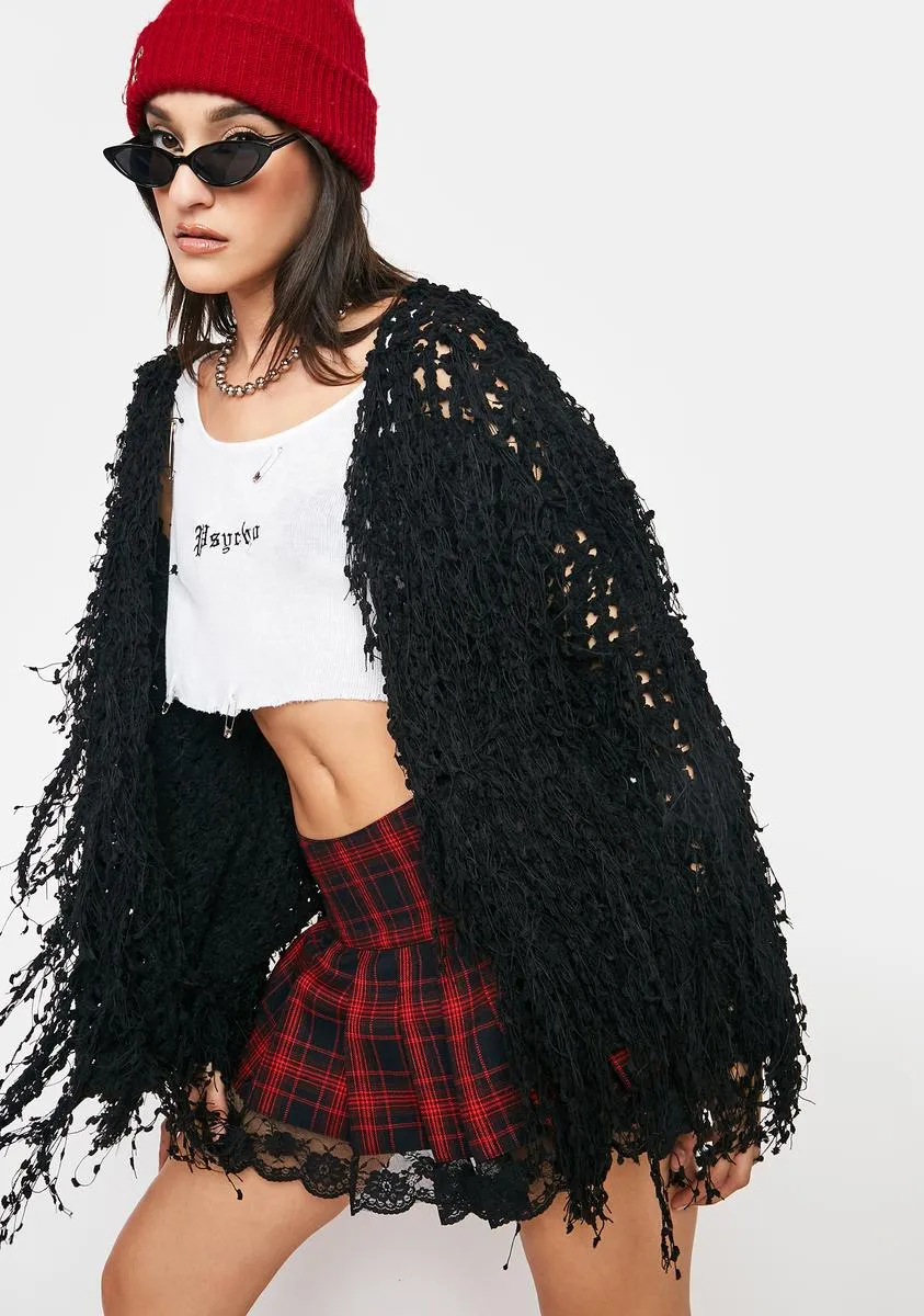 Noir Acknowledge It Crochet Cardigan sold by Dolls Kill product image thumbnail 2