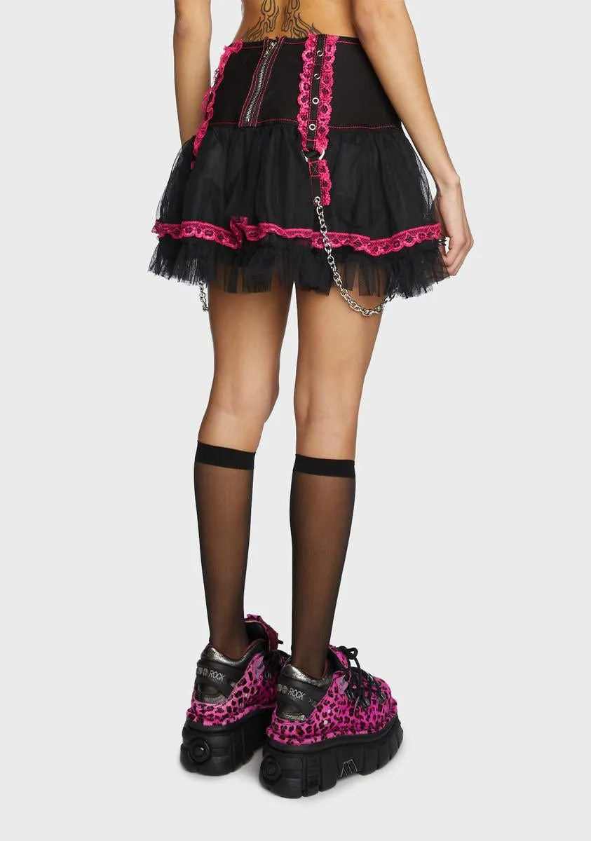 Pink Lace Chiffon Tutu Skirt sold by Dolls Kill product image thumbnail 4