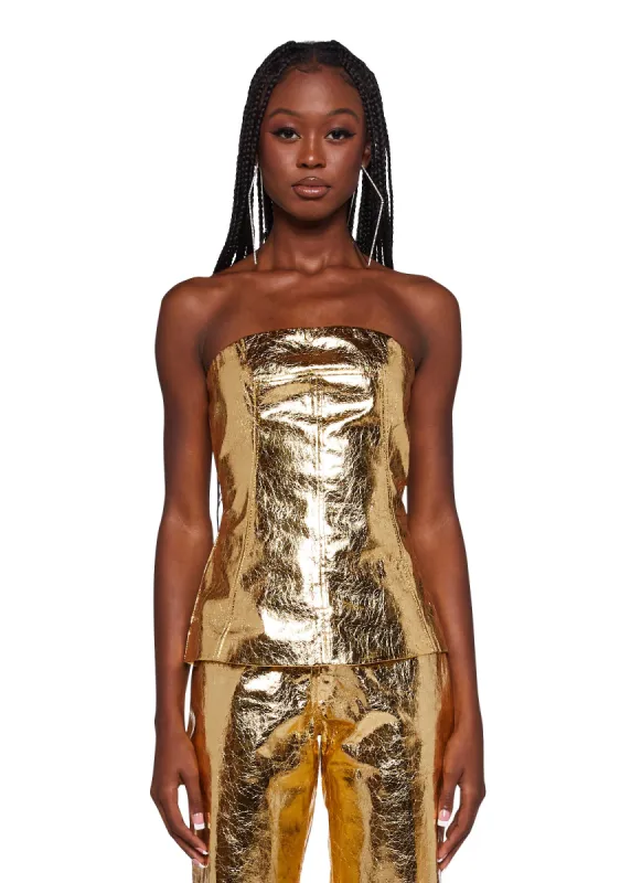 Johanna Metallic Top sold by Dolls Kill