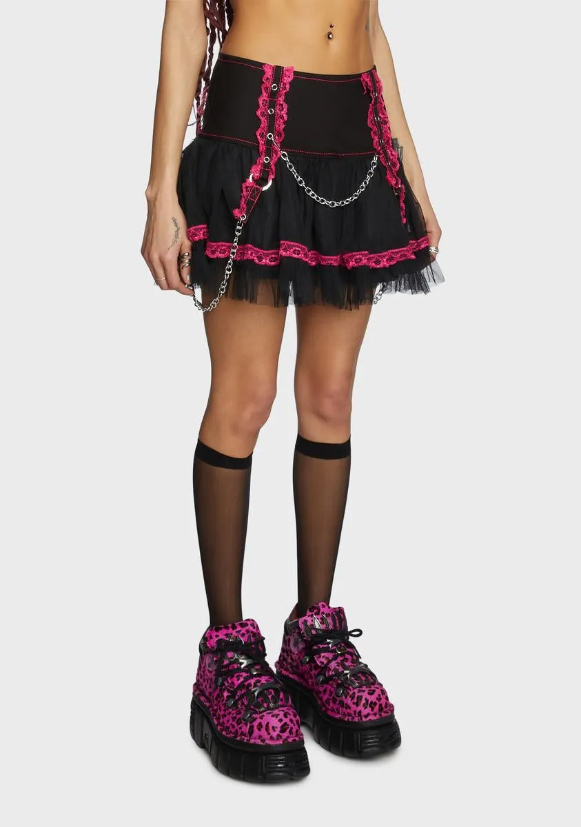 Pink Lace Chiffon Tutu Skirt sold by Dolls Kill product image thumbnail 3