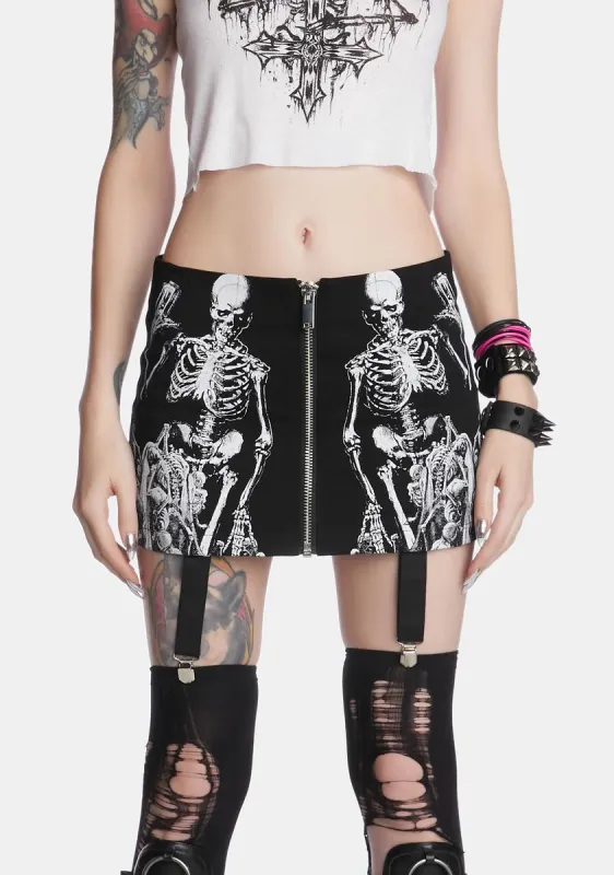 Into The Crypt Mini Skirt sold by Dolls Kill