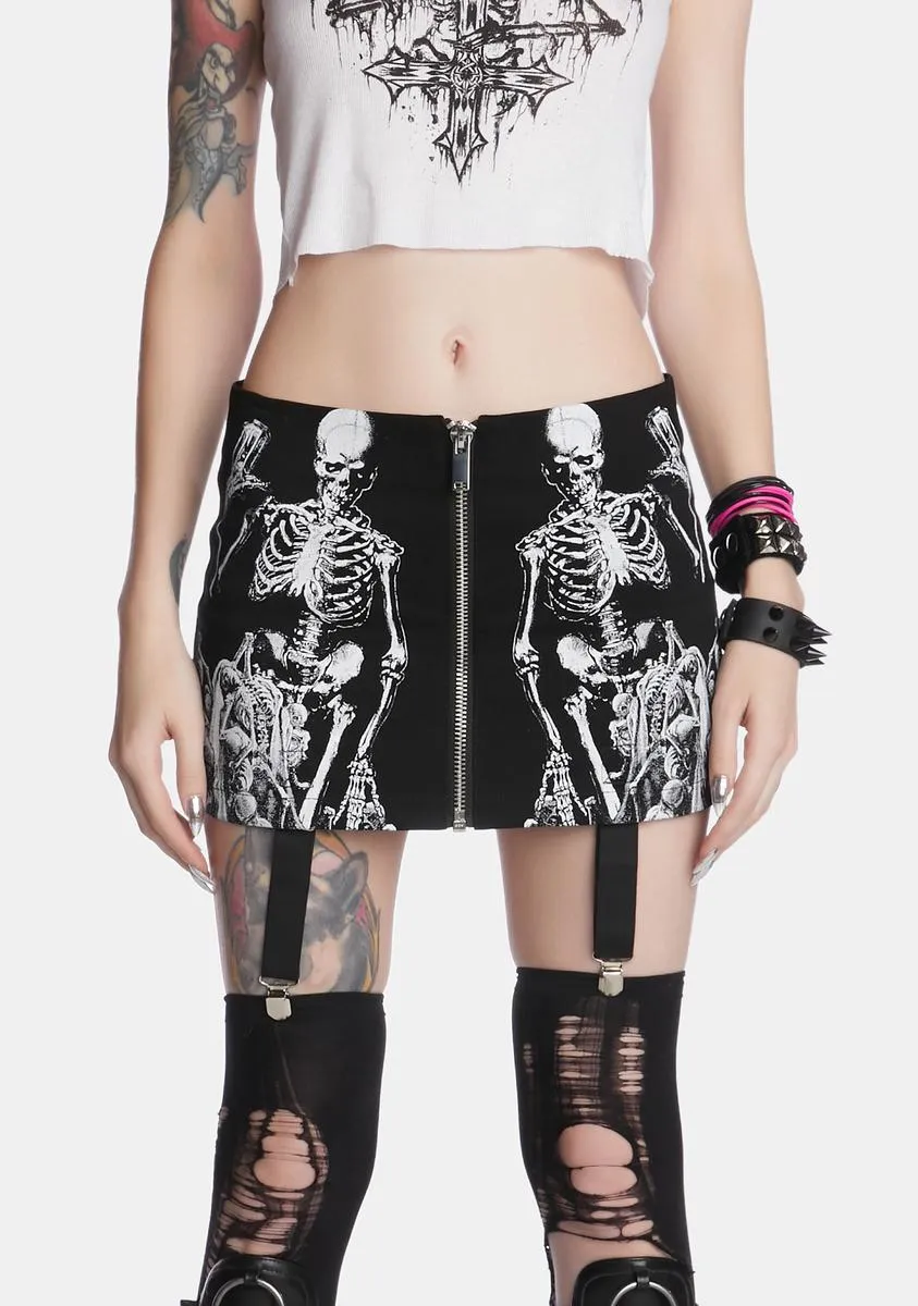 Into The Crypt Mini Skirt sold by Dolls Kill