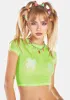 Neon Love Mesh Crop Tee sold by Dolls Kill