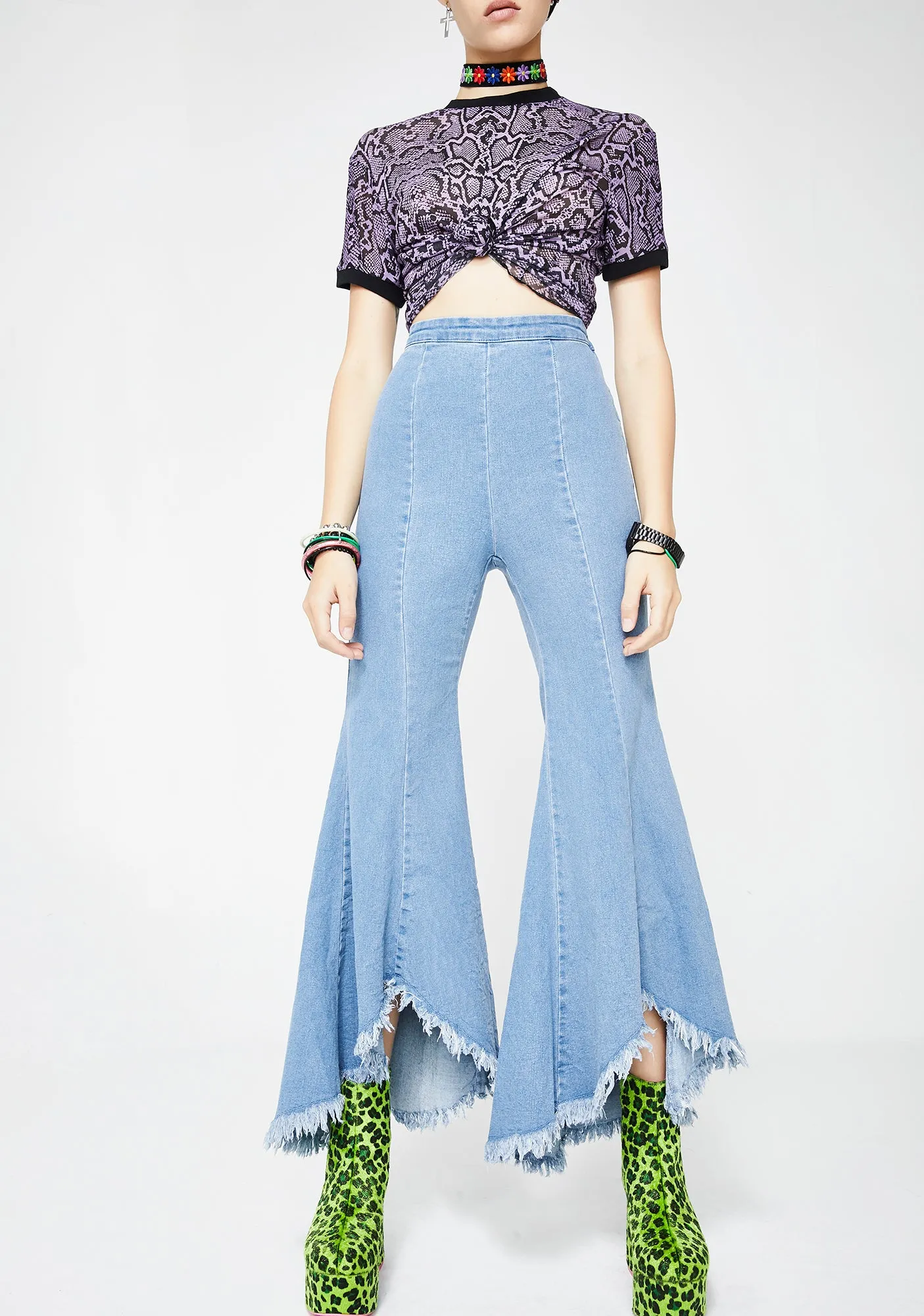 I Can Take You Higher Bell Bottom Jeans sold by Dolls Kill product image thumbnail 5