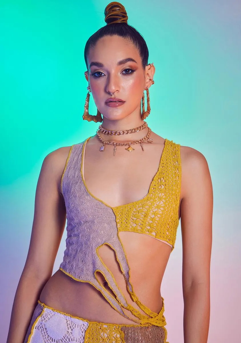 Knit Mix Cut Out Cami Top sold by Dolls Kill