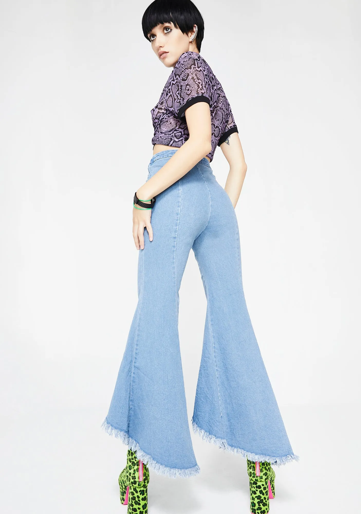 I Can Take You Higher Bell Bottom Jeans sold by Dolls Kill product image thumbnail 3