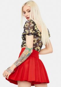 Scarlet Just Like Candy Pleated Skirt sold by Dolls Kill