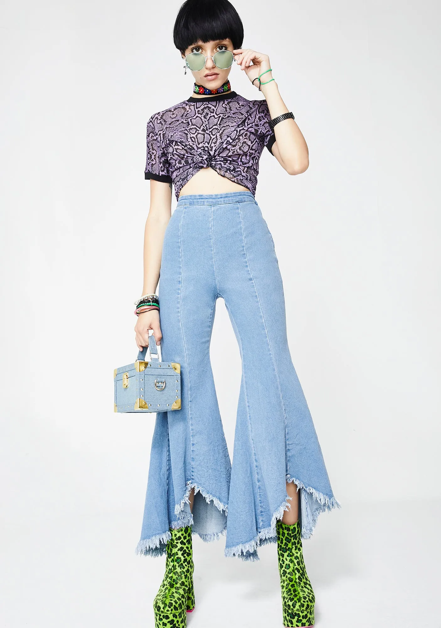 I Can Take You Higher Bell Bottom Jeans sold by Dolls Kill product image thumbnail 4