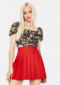 Scarlet Just Like Candy Pleated Skirt sold by Dolls Kill