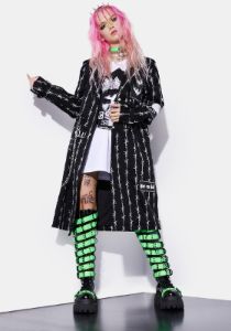 No Squares Allowed Barbed Wire Trench Coat sold by Dolls Kill