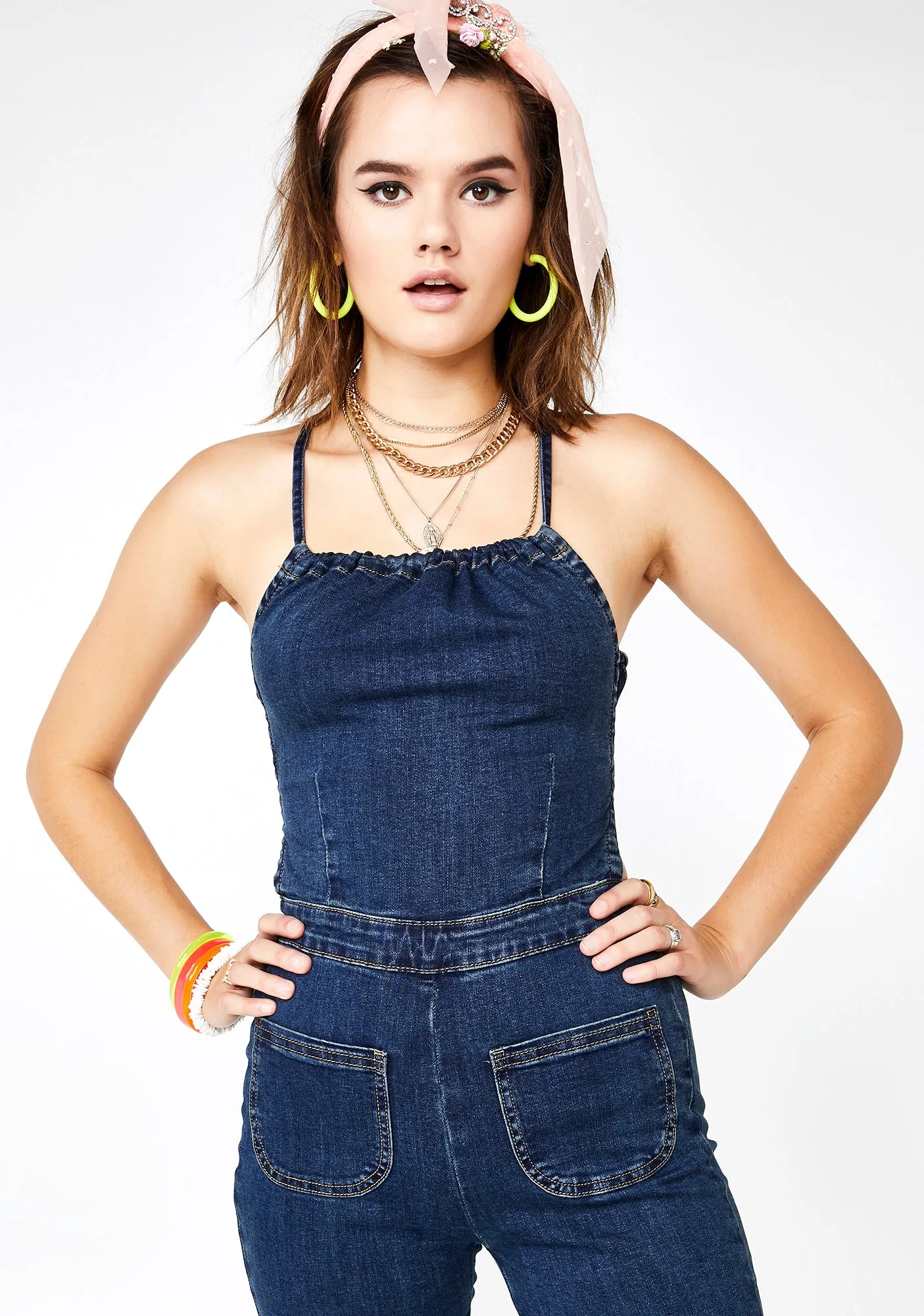 Carnation Trip Denim Jumpsuit sold by Dolls Kill product image thumbnail 2