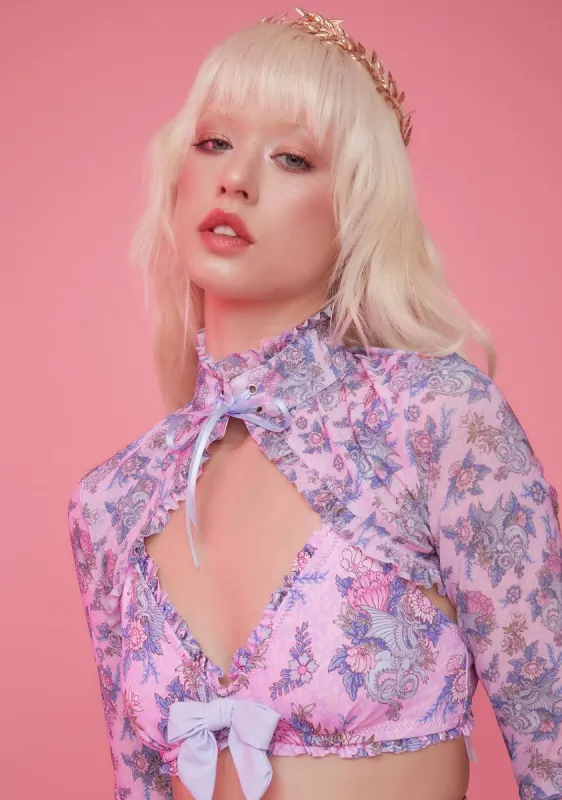 Are We Human Lace-Up Mesh Shrug sold by Dolls Kill