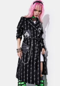 No Squares Allowed Barbed Wire Trench Coat sold by Dolls Kill