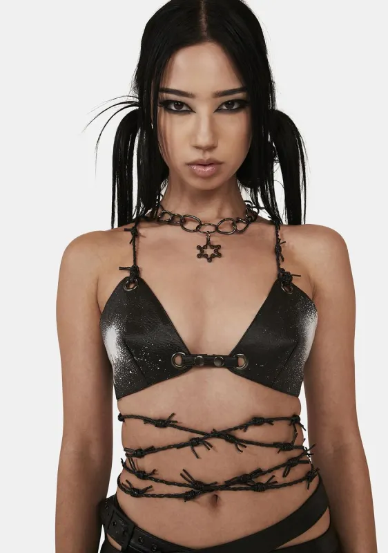 Distortion Barbed Wire Bra Top sold by Dolls Kill