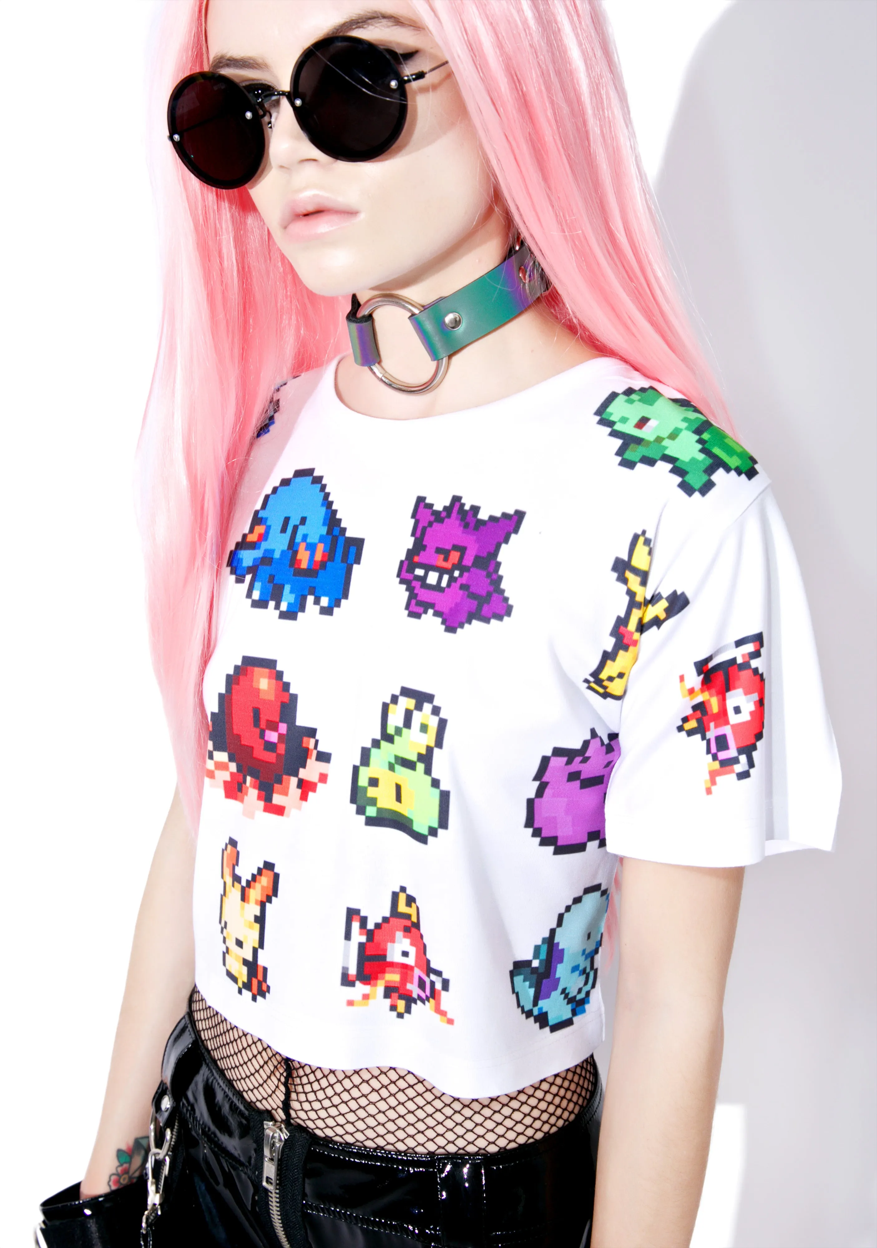 Catch 'Em BB Crop Tee sold by Dolls Kill