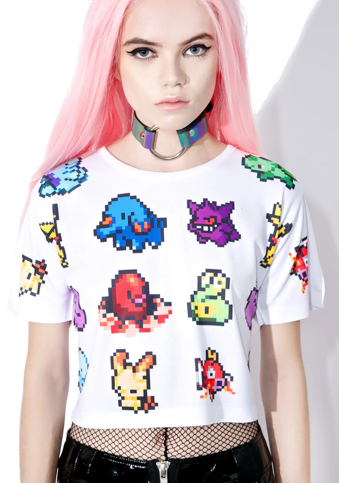 Catch 'Em BB Crop Tee sold by Dolls Kill product image thumbnail 5