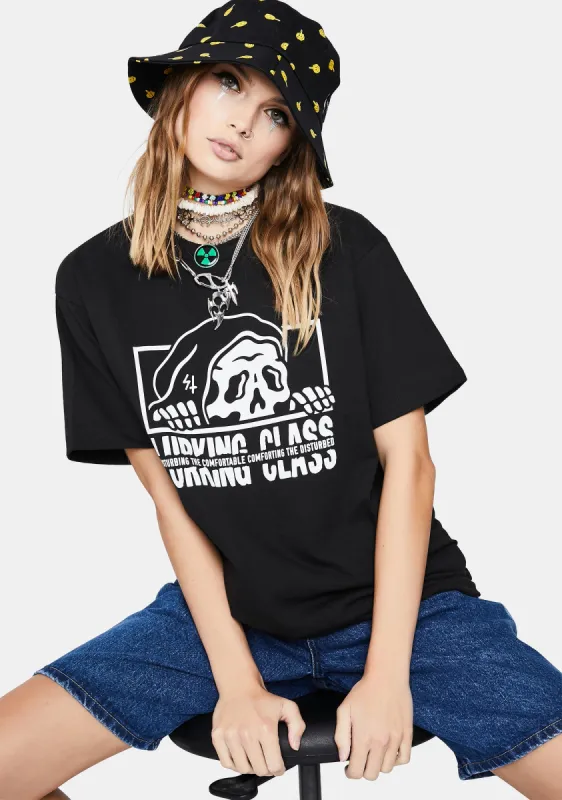 Black Torn Short Sleeve Graphic Tee sold by Dolls Kill