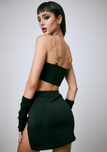 Razor Sharp Graphic Skirt Set sold by Dolls Kill