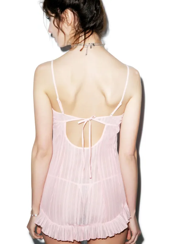 Pretty In Pink Chemise Set sold by Dolls Kill