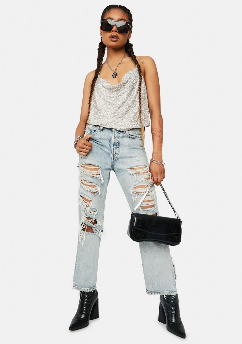 Femme Leopard Yeva Cowl Bodysuit sold by Dolls Kill product image thumbnail 3