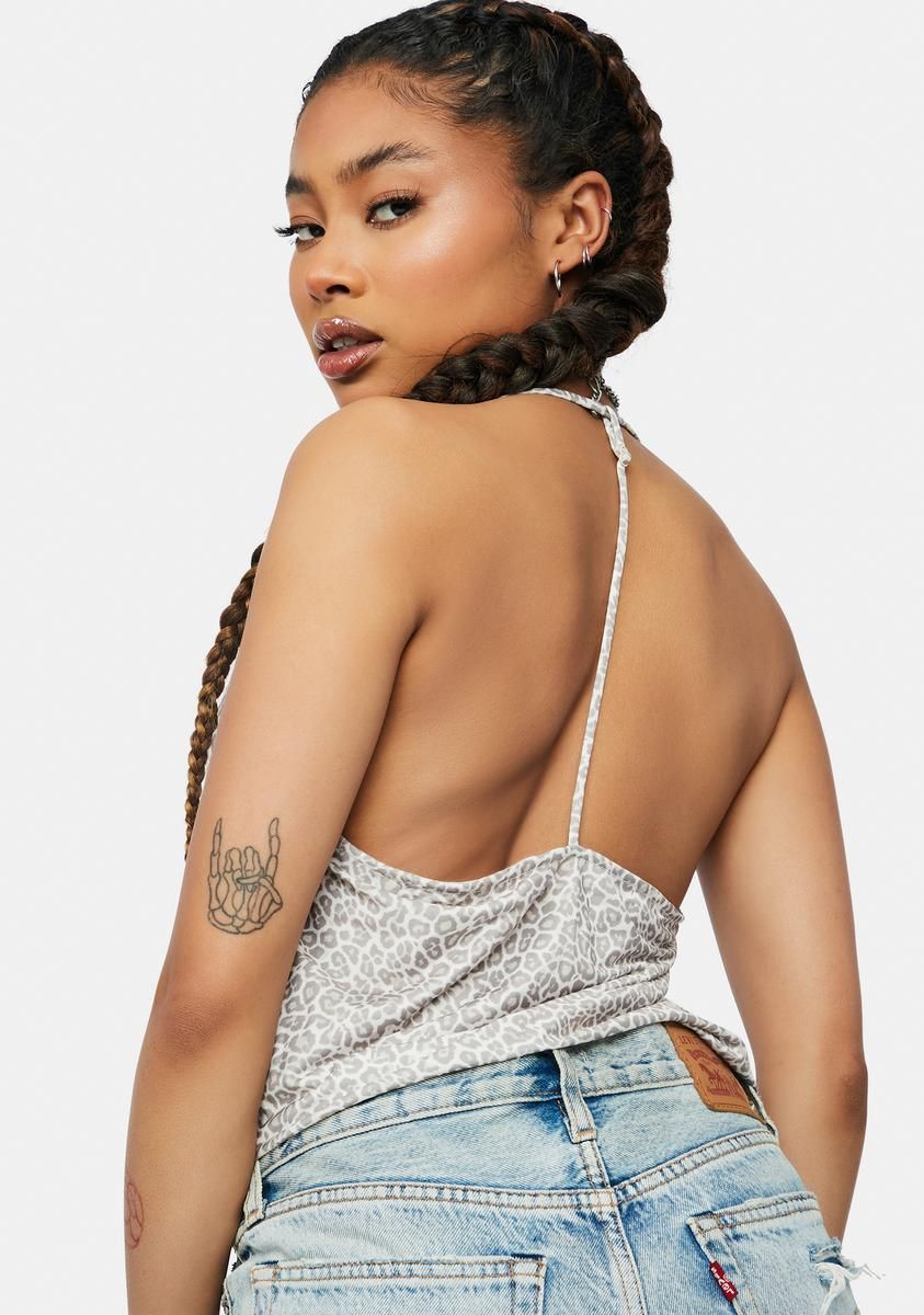 Femme Leopard Yeva Cowl Bodysuit sold by Dolls Kill product image thumbnail 4