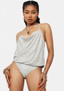 Femme Leopard Yeva Cowl Bodysuit sold by Dolls Kill